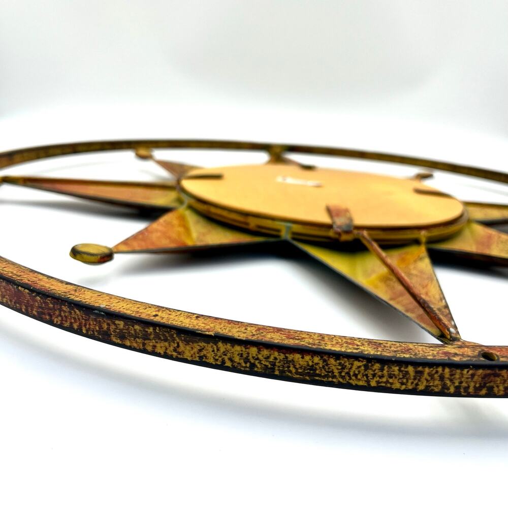 Metal Sunburst Starburst Mirror 22" Mid Century Modern Atomic Celestial Wall Art - Picture 5 of 16